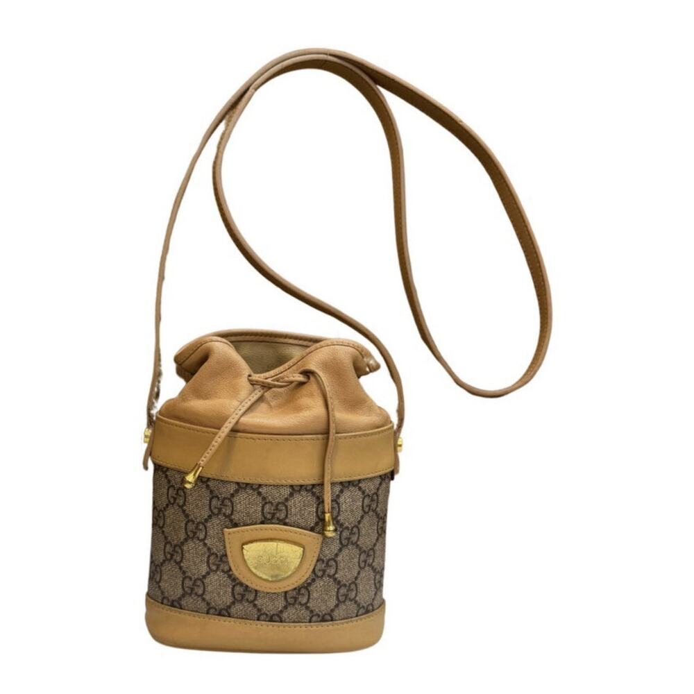 ❌sold❌1970 GUCCI Monogramm Canvas Mini Drawstring Crossbody Pouch